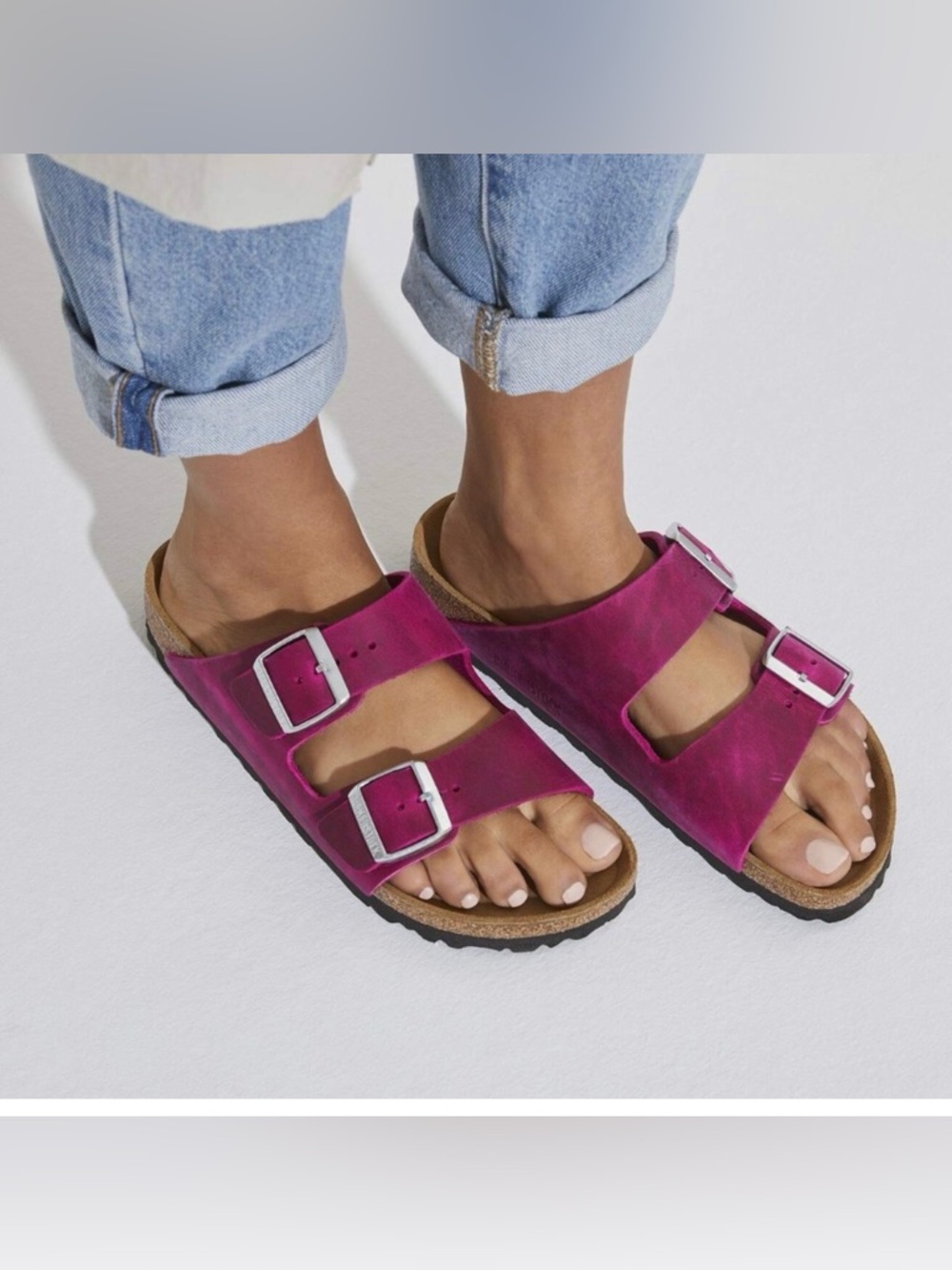 Birkenstock Arizona Big Buckle Fuchsia Orchid Sandals Womens Sz 41 L10 Narrow